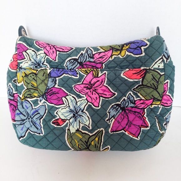 VERA BRADLEY Adorable Blue Green Floral Shoulder Bag - Picture 7 of 9